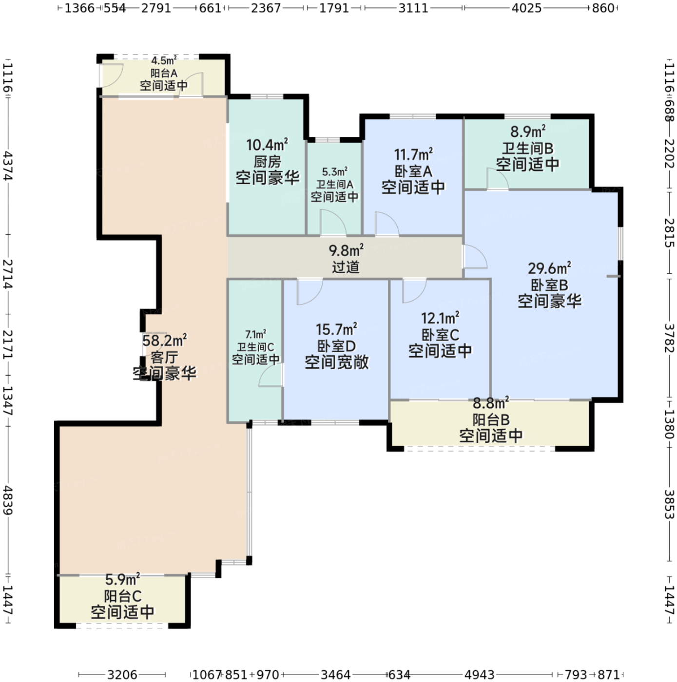 大江东宝龙广场户型图图片