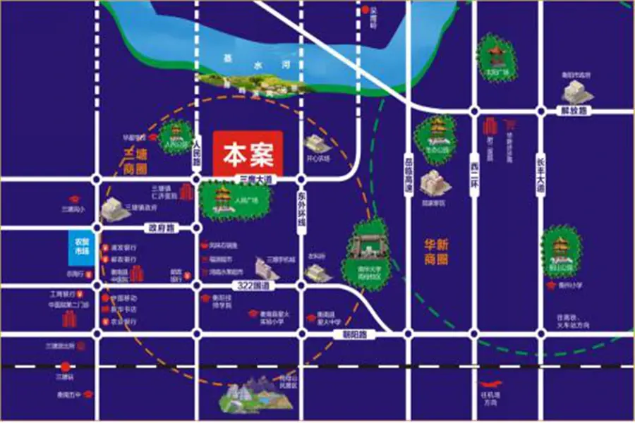华旗绿洲交通图
