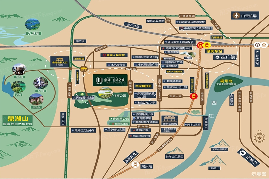 鼎湖山水名城交通图