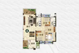 鼎湖山水名城3室2厅1厨2卫建面99.0㎡