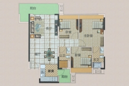 汉一花城都汇3室2厅1厨2卫建面97.00㎡