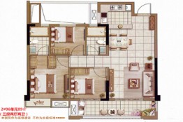 德兴印象天悦3室2厅1厨2卫建面89.00㎡