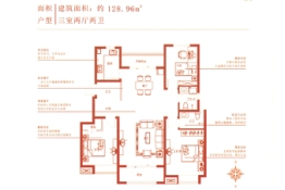 英伦名邸3室2厅1厨2卫建面128.96㎡