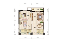 金马公馆二期2室2厅1厨1卫建面98.00㎡