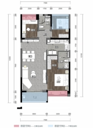 万科云城3室2厅1厨2卫建面95.00㎡