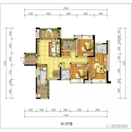 德铭菩提苑4室2厅1卫建面142.00㎡