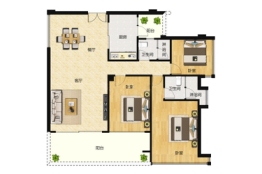 佳境康城3室2厅1厨2卫建面133.00㎡