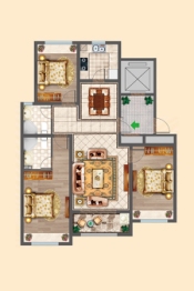 创毅·乐山郡3室2厅2厨1卫建面115.00㎡