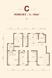 信达听松花园4室2厅1厨2卫建面164.0㎡