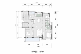 瘦西湖花园4室2厅1厨2卫建面127.00㎡