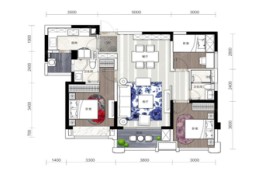 百伦·江樾居3室2厅1厨2卫建面102.16㎡