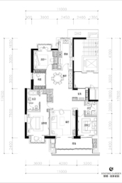 高新诚园4室2厅1厨2卫建面172.0㎡
