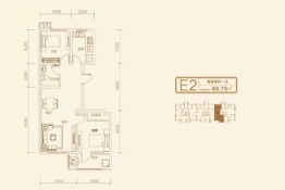 望京花园2室2厅1厨1卫建面88.75㎡