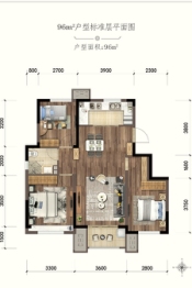 绿地新里栖湖公馆3室2厅1厨1卫建面96.00㎡