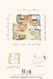 金路怡心苑3室2厅1厨2卫建面119.29㎡