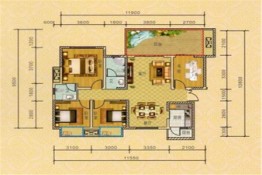 城南6号4室2厅1厨2卫建面126.00㎡