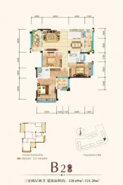 金路怡心苑3室2厅1厨2卫建面120.69㎡