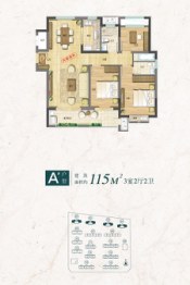 金大地·滟澜观邸3室2厅1厨2卫建面115.00㎡