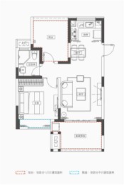 融创无忌海1室2厅1厨1卫建面67.00㎡