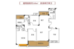 敏捷山湖源著4室2厅1厨2卫建面148.00㎡