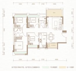 钰海美筑4室2厅1厨2卫建面107.00㎡