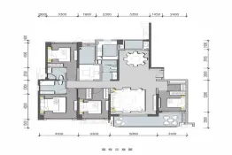 港龙城二期4室2厅1厨3卫建面187.00㎡