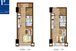 龙湖湘江星座2室2厅2厨2卫建面35.00㎡