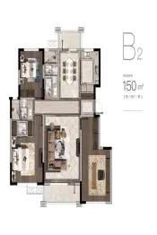 月伴湾3室2厅1厨2卫建面150.0㎡
