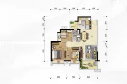 时代倾城3室2厅1厨1卫建面87.00㎡