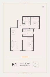 橡树澜湾2室2厅1厨1卫建面90.00㎡