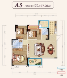 天悦·云玺公馆3室2厅1厨2卫建面127.20㎡