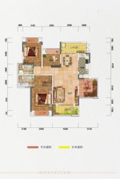 拓海山语城3室2厅1厨2卫建面115.00㎡