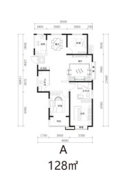 辰兴·优山美郡3室2厅1厨2卫建面128.00㎡