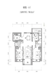 合景誉峰3室2厅1厨2卫建面96.00㎡