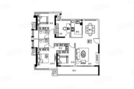 三盛璞悦滨江4室2厅1厨2卫建面124.00㎡