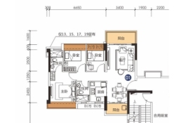 盛迪嘉·光明1号3室2厅1厨2卫建面89.63㎡