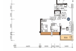 盛迪嘉·光明1号2室2厅1厨1卫建面71.41㎡