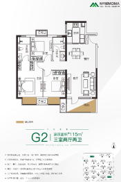 当代城ΜΟΜΛ3室2厅1厨2卫建面115.00㎡