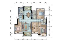 林语苑4室2厅1厨2卫建面125.00㎡