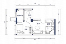 绿地总部中心2室1厅1厨1卫建面40.99㎡