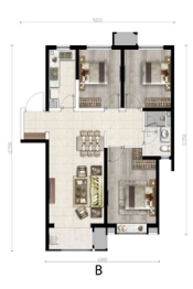 兰州融创城3室2厅1厨1卫建面110.00㎡