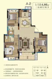 德隆·世纪城3室2厅1厨2卫建面114.86㎡