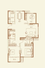 千业新城3室2厅1厨2卫建面138.00㎡