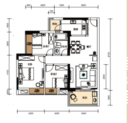 尚都名苑3室2厅1厨1卫建面93.00㎡