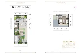 绿城田园牧歌3室2厅2厨3卫建面140.00㎡