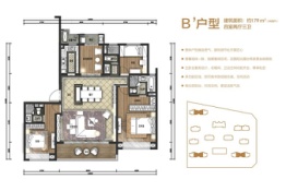 建业·天筑4室2厅1厨3卫建面179.00㎡