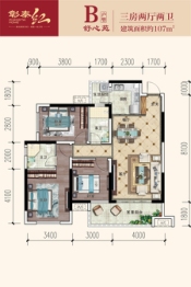 贵港彰泰红3室2厅1厨2卫建面107.00㎡