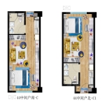 公寓中间户44平米户型