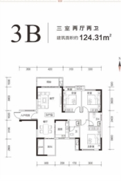 和立星雅苑3室2厅1厨2卫建面124.31㎡