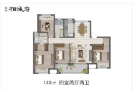 富力相城府4室2厅1厨2卫建面140.00㎡